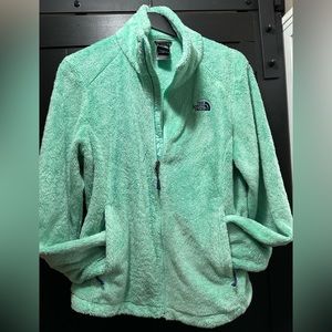 Fuzzy North face zip up sweater